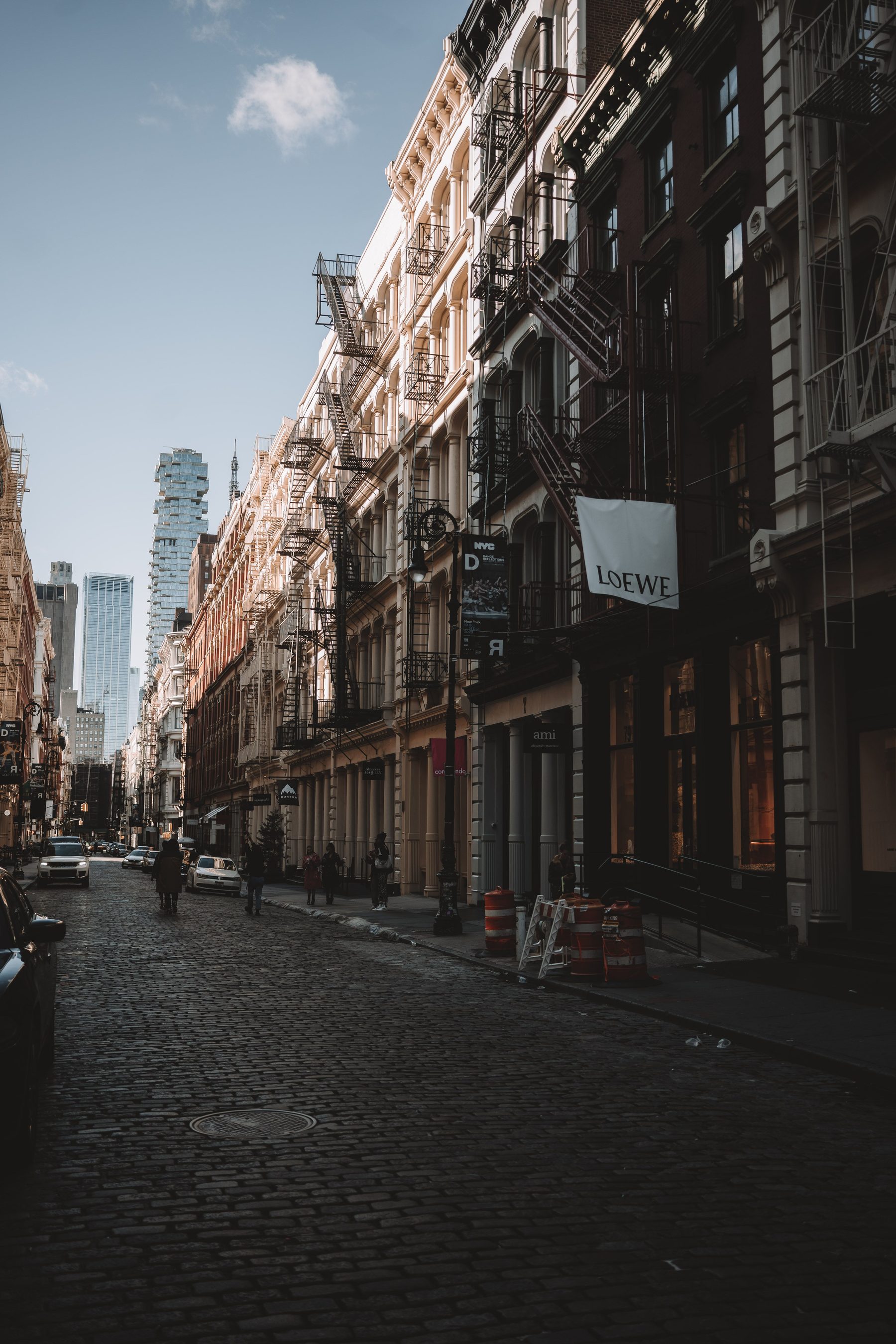 Luxury storefront architecture in soft daylight